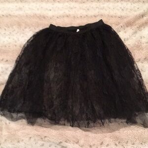 Black Bubble Mini Skirt with Ruffled Details